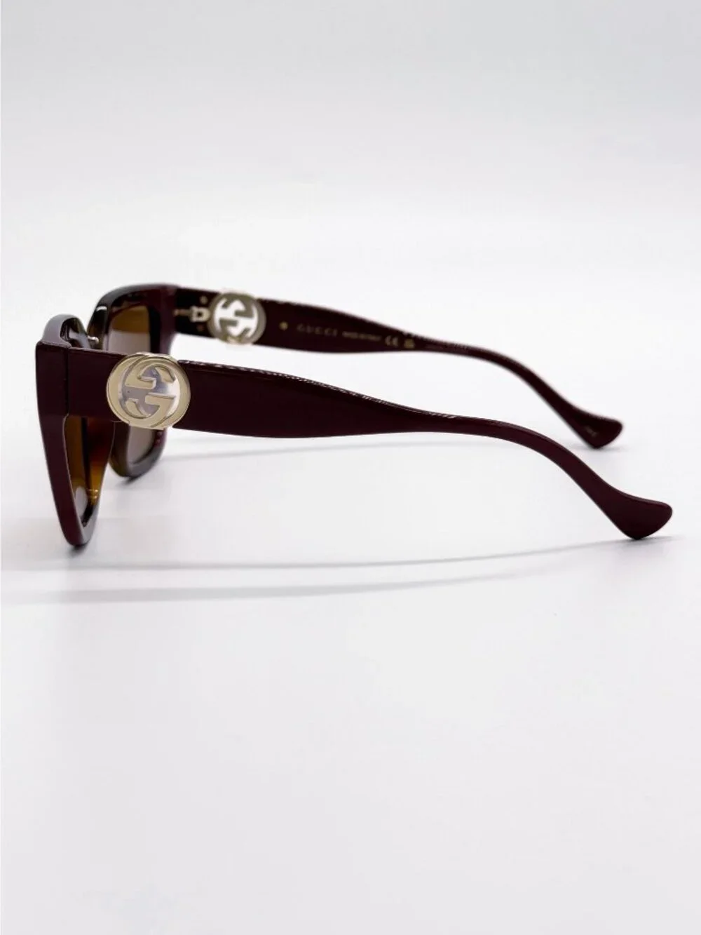 NEW GUCCI SUNGLASSES GG1023S 003 HAVANA/BURGUNDY WOMEN EYEWEAR - Picture 8 of 11